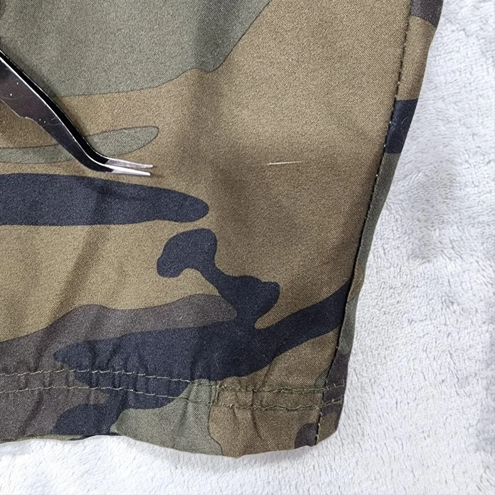 Op Swim Trunks Mens 2XL Green Camo Cargo Lined Drawstring Pockets Beach Summer